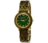 Holzwerk Germany Reloj de diseño hecho a mano para mujer, reloj de madera ecológica, color marrón, dorado, rojo, correa de madera, analógico, clásico, cuarzo, Verde.hw