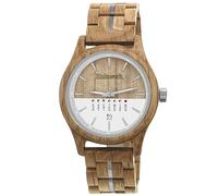 Holzwerk Germany Reloj de hombre hecho a mano ecológico de madera natural, reloj de pulsera de madera, marrón, azul, haya, oro, negro, plata, cebra, multicolor, patrón analógico, reloj de cuarzo