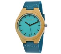 Holzwerk Germany Reloj de mujer hecho a mano para hombre y mujer, ecológico, de madera natural, de piel, analógico, clásico, de cuarzo, en azul, haya, turquesa, negro, buche, Correa