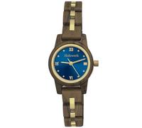 Holzwerk Germany Reloj de pulsera hecho a mano para mujer, ecológico, de madera, marrón, azul, dorado, números romanos, analógico, clásico, de cuarzo