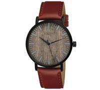 Holzwerk Germany Reloj de pulsera para hombre hecho a mano, diseño plano, unisex, ecológico, de madera, analógico, clásico, de cuarzo, marrón y negro, correa de piel y esfera de madera, marrón