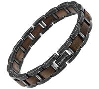 Holzwerk MASCHSEE - Pulsera de madera natural para hombre y mujer, color negro y marrón, ajustable, incluye acortador de pulsera y caja de almacenamiento, Mittelgroße, Madera, Sin piedra preciosa