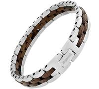 Holzwerk MELLENSEE Pulsera de madera natural para hombre y mujer, pulsera de madera, pulsera para mujer, color marrón nogal, ajustable, incluye acortador de pulsera y caja de almacenamiento