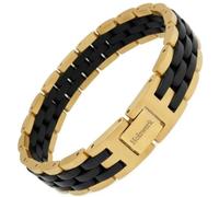 Holzwerk - Pulsera de madera natural para hombre y mujer, color marrón, negro y dorado, ajustable, incluye acortador de pulsera y caja de almacenamiento