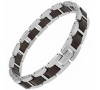Holzwerk - Pulsera de madera natural para hombre y mujer, color marrón y negro, ajustable, incluye acortador de pulsera y caja de almacenamiento