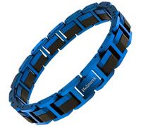 Holzwerk WEITSEE - Pulsera de madera natural para hombre y mujer, color marrón y azul, ajustable, incluye acortador de pulsera y caja de almacenamiento, Mittelgroße, Madera, No es una piedra preciosa