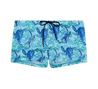 Hom Boxer de Bain Tartane Bañador, Estampado Azul, S para Hombre