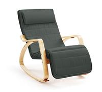 Hom&Com Mecedora con Respaldo y Reposapiés Ajustables 160 kg - Sillón Cómodo para Lactancia, Lectura y Relax, Asiento Acolchado Suave, Diseño Acogedor para Interior, Silla para Mamá - (Gris)
