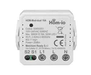 Hom-Io | Módulo de Interruptor Empotrable de 16A y 1 Canal Wifi, Interruptor para Controlar Iluminación y Dispositivos, Controlable por Aplicación o Interruptor