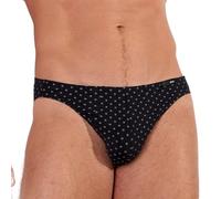 Hom MAX Comfort Briefs Ropa Interior, Micro Motif Blanc Imprimé Sur Fond Noir, L para Hombre