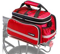 Homa Bolsa para Maletero de Asiento Trasero, Impermeable, multifunción, Bolsa Trasera de Bicicleta, Bolsa de Transporte de Equipaje con Cubierta Impermeable (Rojo)