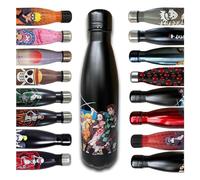 Hômadict 676MAN016 Botella de Agua Aislada de Doble Pared de Acero Inoxidable, Negra, 500ml