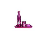 Homadict - Caja de regalo Lotso - Botella isotérmica + bandeja de metal + pequeña caja de metal + vaso de metal - Licencia oficial Toy Story