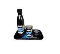 Hômadict - Caja de regalo Stitch Just Chill - Botella isotérmica + bandeja de metal + pequeña caja de metal + vaso de metal - Licencia oficial