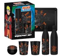 HÔMADICT Naruto - Caja de regalo - Botella isotérmica + bandeja de metal + pequeña caja de metal + vaso de metal - Licencia oficial Naruto