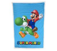 HÔMADICT Super Mario Sherpa Manta - 100 x 150 cm - Manta Polar Suave y cálida - Mario & Yoshi y cómoda - Licencia Oficial