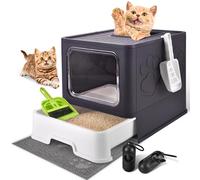 Homagico Caja de Arena para Gatos con Tapa, Entrada Frontal Extra Grande, Salida Superior, Tipo cajón, Caja de Arena Cerrada para Gatitos con Pala de Arena, Inodoro antisalpicaduras, fácil Limpieza