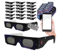 HOMANAGE Pack 2 gafas eclipse solar homologadas y filtro movil iso 12312-2 CE | Visión Segura del Sol y Tránsitos. Gafas de eclipse solar total 12 de Agosto 2026, Europa, España, Portugal (20)