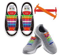 HOMAR Cordones de zapatos sin corbata para niños y adultos Impermeables cordones de zapato de silicona elástico plano multicolor para sneaker boots (Adult Size Mix Color)