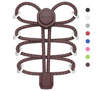 HOMAR Cordones elásticos para zapatos sin atar, cordones elásticos para zapatos deportivos sin atar, cordones elásticos para adultos y niños, Marrón, Talla única