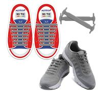 HOMAR Cordones para niños sin lazo - Elástico impermeable resistente a la suciedad para hackers de la vida, niños, mayores, discapacitados, deportistas - Gris