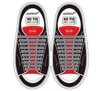 HOMAR sin corbata Cordones de zapatos para niños y adultos Impermeables cordones de zapato de silicona elástico plano con multicolor de los zapatos del tablero Sneaker boots (Adult Size Gray)