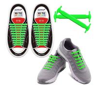 Homar sin corbata Cordones de zapatos para niños y adultos Impermeables cordones de zapatos de atletismo atlética de silicona elástico plano con multicolor de los zapatos del tablero Sneaker boots (Adult Size Green)