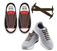 Homar sin corbata Cordones de zapatos para niños y adultos Impermeables cordones de zapatos de atletismo atlética de silicona elástico plano con multicolor de los zapatos del tablero Sneaker boots (Adult Size Brown)