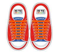 Homar sin corbata Cordones de zapatos para niños y adultos Impermeables cordones de zapatos de atletismo atlética de silicona elástico plano con multicolor de los zapatos del tablero Sneaker boots (Kid Size Orange)