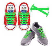 Homar sin corbata Cordones de zapatos para niños y adultos Impermeables cordones de zapatos de atletismo atlética de silicona elástico plano con multicolor de los zapatos del tablero Sneaker boots (Kid Size Green)