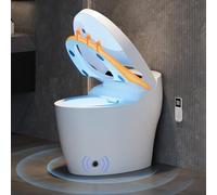 Homary Inodoro Inteligente Japonés con Bidé Integrado Automático, Asiento Calefactable, Luz Nocturna WC Moderno Blanco para Baños de Lujo, Tapa Automática Sistema, Salida por la Pared