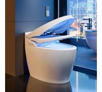 Homary Inodoro Inteligente Japonés con Bidé Integrado, Descarga Automática de 4,84 L, Asiento Calefactable y Luz Nocturna - WC Japonés Moderno Blanco para Baños de Lujo y Confort Diario