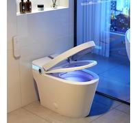 Homary Inodoro Japonés Inteligente Alargado con Asiento Calefactable y Descarga Automática - WC Japonés con Bidé, Boquilla Autolimpiante y Luz LED Integrada