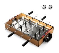 HOMASIS Futbolín de Mesa con Luces LED, Mini futbolín Infantil con 2 Pelotas, Futbolín para niños a Partir de 3 años, Juego de fútbol de Mesa para Fiesta, Bar, 59 x 51 x 8 cm, Natural
