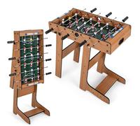 HOMASIS Futbolín plegable, juego de futbolín, incluye 2 pelotas y 18 futbolines, 6 barras de juego y contador de puntos, futbolín para adultos y niños, mesa de futbolín para fiestas y bares