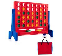 HOMASIS Juego de 4 en Raya Gigante para Pared o Mesa, Juego de 4 en Raya con 42 fichas y Bolsa de Transporte, Juego de Estrategia para niños y Adultos, para Interior y Exterior (Rojo)