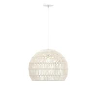 HOMASIS Lámpara Colgante con Pantalla de Papel de Aceite, Boho Lámpara de Techo Vintage con Casquillo E27 para Comedor, Sala de Estar, Dormitorio, Beige/Marrón (Beige)