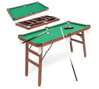 HOMASIS Mesa de Billar Plegable, Mini Billar portátil con 2 Tacos, 16 Bolas, 2 tizas, triángulo, Cepillo, Patas Ajustables, Mesas de Billar Infantil para casa, Bar, niños y Adultos, 138x67x79,5cm