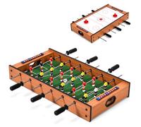 HOMASIS Mesa multijuegos de Madera para niños, Mesa de futbolín y Air Hockey con Asas duraderas, Mesa de Juego de fútbol para el hogar, Bar, Oficina, para niños de 4+ años, 69x36x10cm, Multicolor