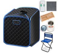 HOMASIS Mini Sauna De Vapor Portátil, Tienda de Sauna Plegable De Vapor 2 L, Sauna Para Hogar Con Control Remoto, Masajeador Móvil con 9 Grados De Temperatura Y Temporizador, 85x84x106cm (Negro)