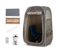 Homasis Sauna Portatil de 3L,Sauna de Vapor con 9 Niveles de Temperatura y 9 Temporizadores, 1000 W Sauna Exterior Finlandesa, para Baños de Sauna, Sudoración, Desintoxicación (Gris)