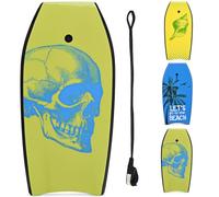 HOMASIS Tavola da Surf L, Bodyboard in XPE e HDPE con Corda per il Polso, Tavoletta Mezzaluna per Surf, Adatta a 14+ Anni, Portata 85 kg, 104 x 51 x 6 cm (Verde)