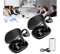 Homaskylynn Auriculares Meacode con Traducción De IA, 144 Idiomas, Traducción Simultánea, Función Sin Conexión, Ideales para Viajes, Negocios Y Estudios(Blackx2)