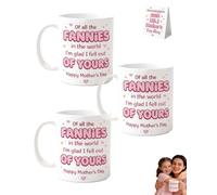 Homaskylynn Taza Para El Día De La Madre: 'of All the Fannies in World I'm Glad I Fell out of Yours', Taza Café Cerámica Divertida Y única Daughter Son, Lindo Regalo Madre, Novedoso Mamá(3pcs)
