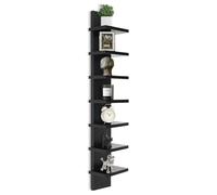 Homaterial Estante de pared vertical de 7 niveles para decoración de habitaciones, estantes flotantes para pared, tocador de maquillaje, almacenamiento perfecto para espacios pequeños, estantes