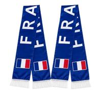 HOMAVEL 2 Bufandas de Francia para Mundial 2026 - Pañuelo Oficial de la Copa del Mundo - Poliéster 136x15cm - Pañuelo de la Selección Francesa Azul con Texto en Blanco - Regalos para Fans de Les Bleus