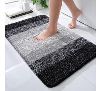 Homaxy Felpudo de Entrada 40 x 60 cm, Impermeable Antideslizante Lavable, Tapete para Puerta Lavable a Máquina, Interior Alfombra Alfombrilla Antideslizante, Negro