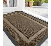 Homaxy Felpudo Exterior e Interior, Antideslizante, Lavable, fácil de Limpiar, Resistente para Puerta de casa, Entrada, balcón, jardín (60 x 90 cm, marrón)