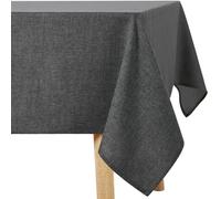 Homaxy Glitzer Mantel Lavable con Aspecto de Lino Mantel Mediano 80x80cm Pequeño Mantel Aguarrás Resistante con Efecto Loto Protección Antimanchas Mantel para Salón, Comedor, Fiesta, Gris Oscuro