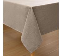 Homaxy Mantel Con Aspecto de Lino, Lavable, Efecto Loto, Rectangular 140 x 140 cm, Impermeable, Antimanchas
